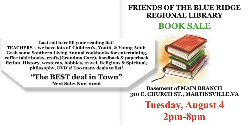 August 2026 Book Sale